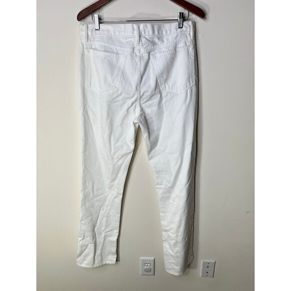 Frame Le Oversized Cuffed Jeans Womens Size 29 White High Waist LOCJ171 - Picture 4 of 6